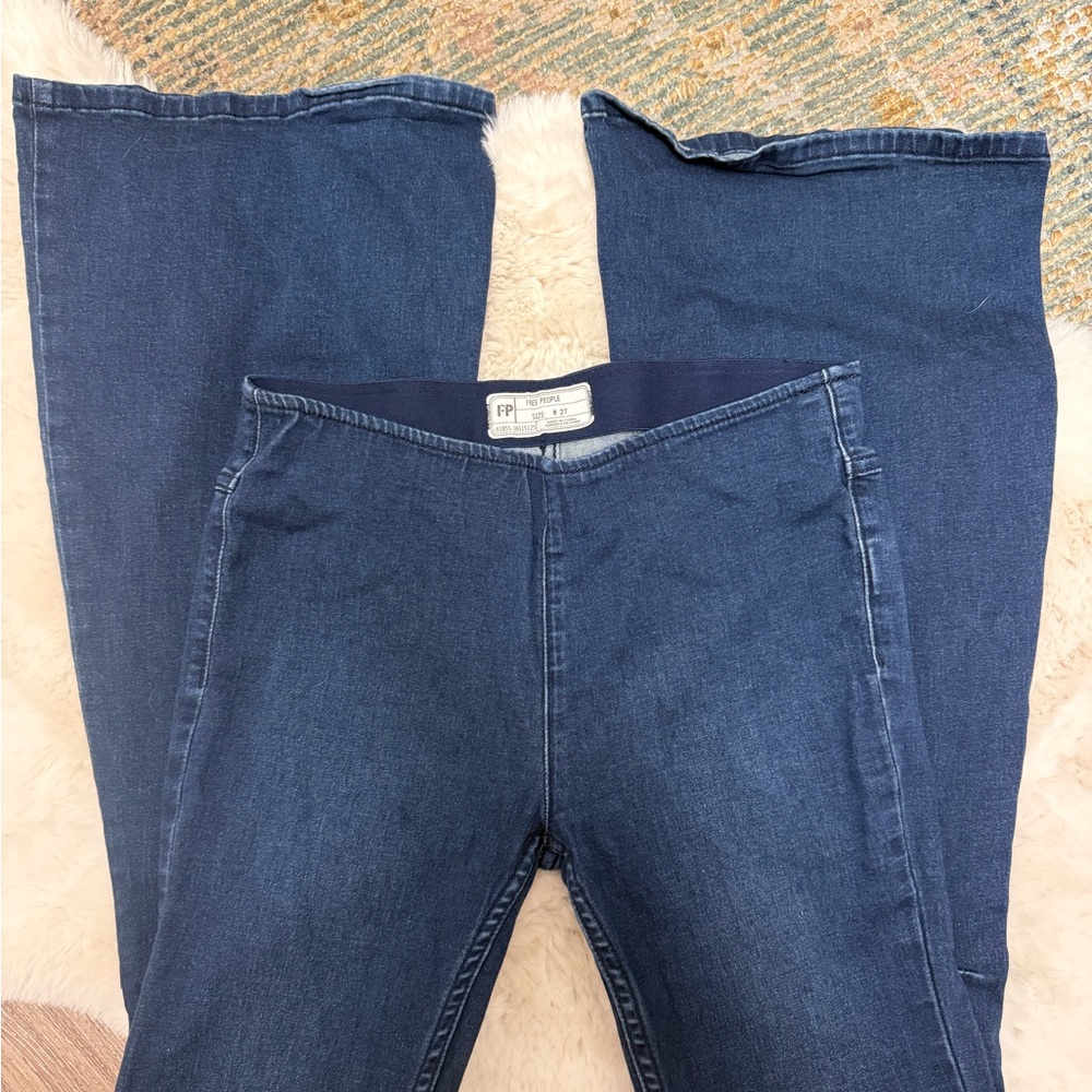 Free People Dark Blue Flare Jeans - Picture 2 of 2